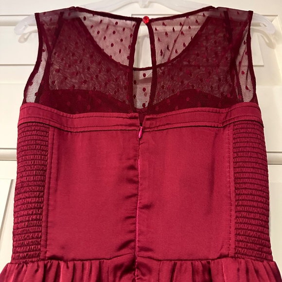 Guess Champagne Red A-Line Silk Sweetheart Dress in Size 2 (Like New) - Picture 8 of 11